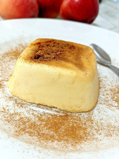 Una foto de Flan de manzana al microondas