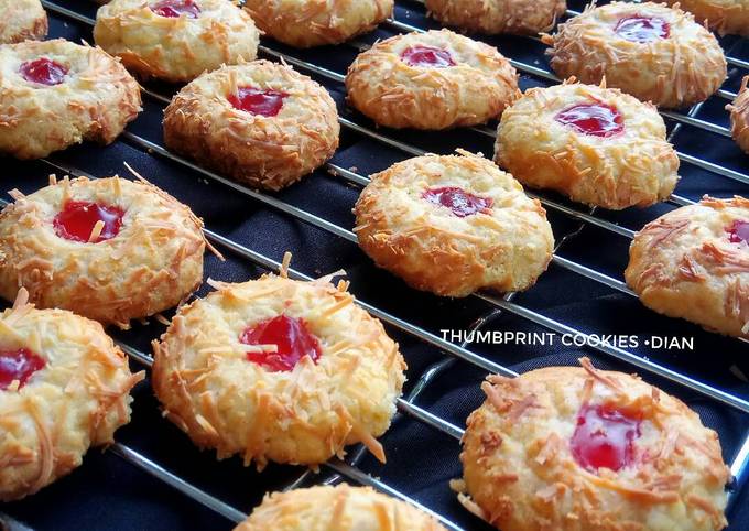 Crunchy Strawberry Cheese Thumbprint Cookies