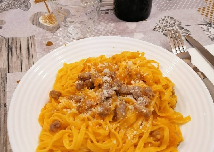 Simple Way To Make Perfect Tagliatelle Con Zucca E Salsiccia Torte Ricette