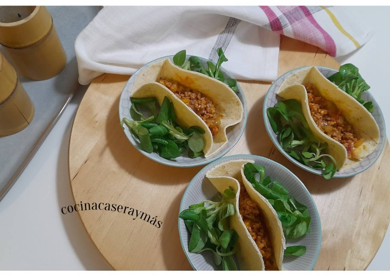 Tacos de ternera y pisto -batch cooking-