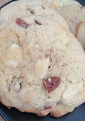 Une photo de Cookies americains chocolat blanc pecan