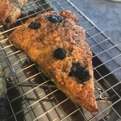 A picture of Lemon Glazed Blueberry Scones.
