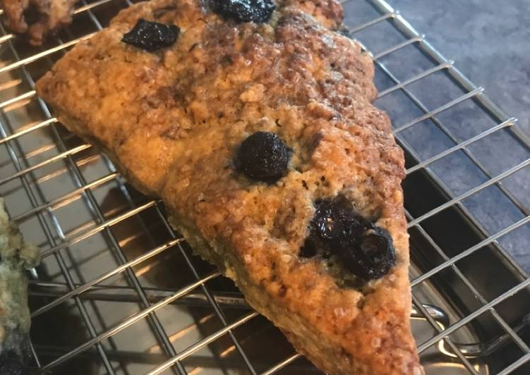 Simple Way to Prepare Super Quick Homemade Lemon Glazed Blueberry Scones