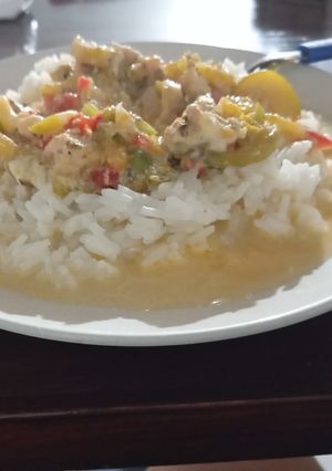 Una foto de Arroz con caldito de leche y zapalito
