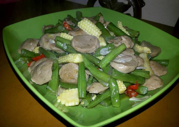 Tumis buncis putren baso