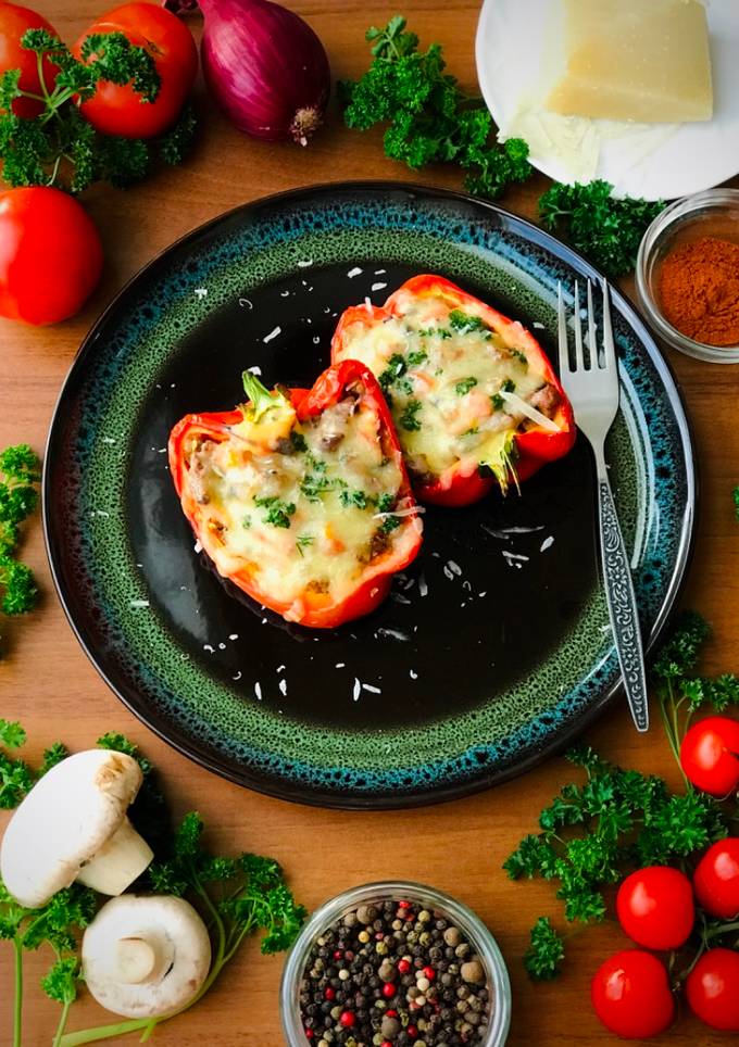 Запечені фаршировані перці🌶🌶🌶