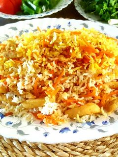 عکسی از دستور هویج پلو با مرغ🥕