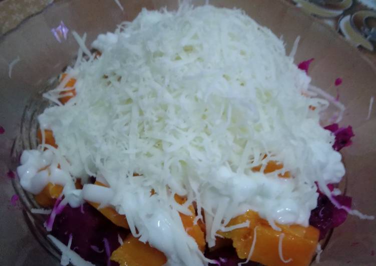 Resep Salad buah (isi mangga dan buah naga) Enak Banget