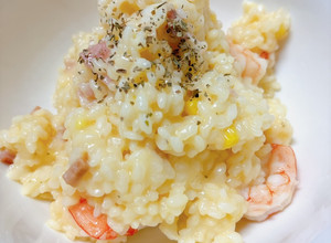 玉米濃湯變身西式燉飯 的食譜成品照片