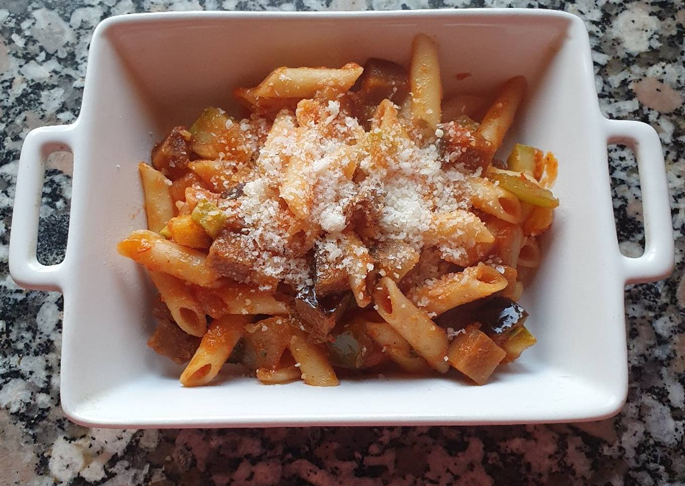 Macarrones con pisto