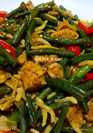 Foto resep Tumis Kacang Panjang Dengan Tempe Dan Teri Nasi