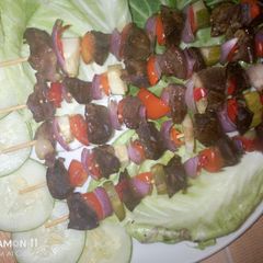 A picture of Liver kebab.