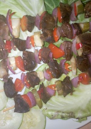 A picture of Liver kebab.