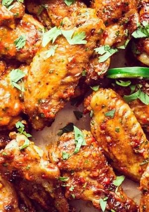 A picture of Hot and Sweet Sticky Chicken Wings.