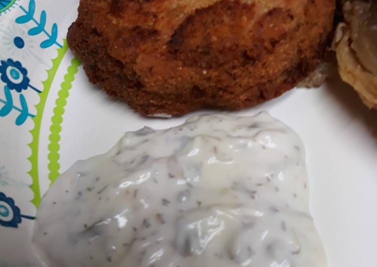 Recipe of Ultimate Salted, Cod Patties, with Sauce