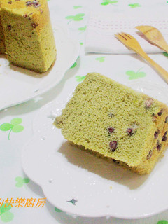 抹茶紅豆戚風蛋糕 的食譜成品照片