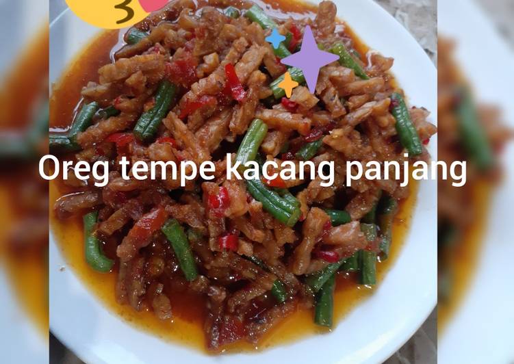Bumbu mengolah Oreg tempe kacang panjang 😘 yang Bikin Ngiler