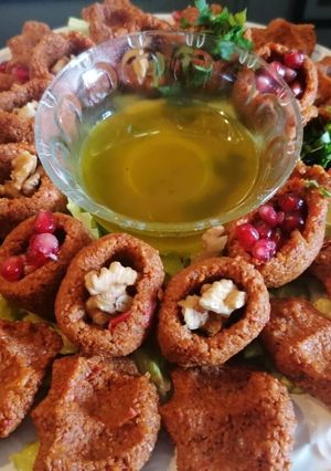 A picture of Kibbeh Nayyeh with Oil, No Meat, No Machine 😋.