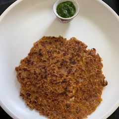A picture of Lauki brown chana barely with ginger powder thalipeet.