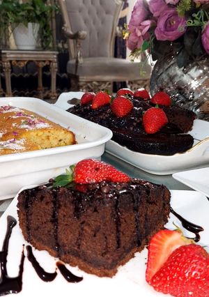 عکسی از دستور کیک خیس شکلاتی