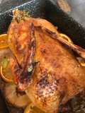 Pato asado y relleno