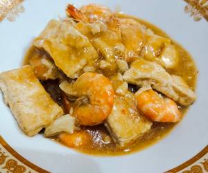 Resep Mudah Udang tahu mandi saos asam manis Enak Sempurna