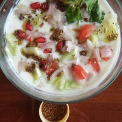 A picture of Mustard Mix veg Raita.