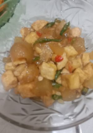 Foto resep Oseng kikil tahu cabe ijo
