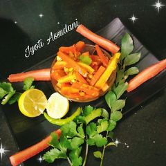 A picture of Carrot pickle or gajar ki achaar.