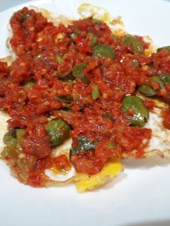 Foto resep Telor ceplok udang balado