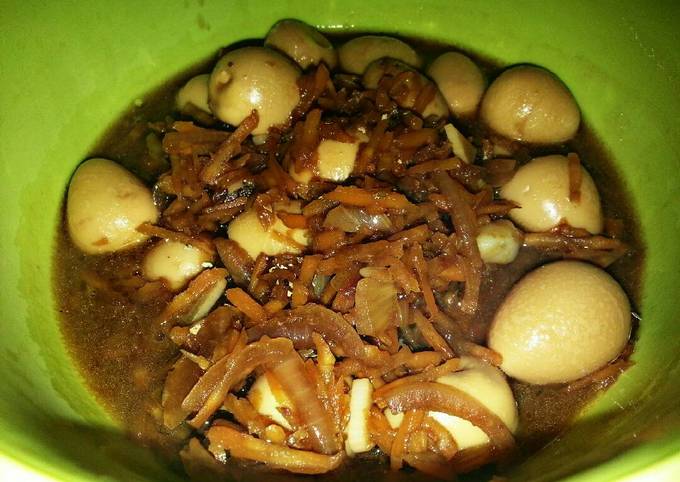 (Food for children) Telur puyuh wortel kuah teriyaki