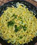 Kukoricás spagetti, 🌽 medvehagyma pestóval! VEGÁN