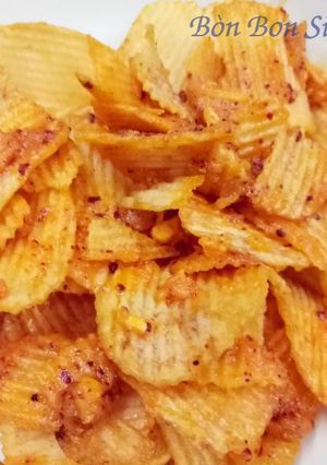 Hình của món Snack khoai tây sốt trứng muối.