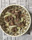 Mề gà xào hành tây