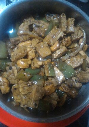 Foto resep Ayam tempe lada hitam simple
