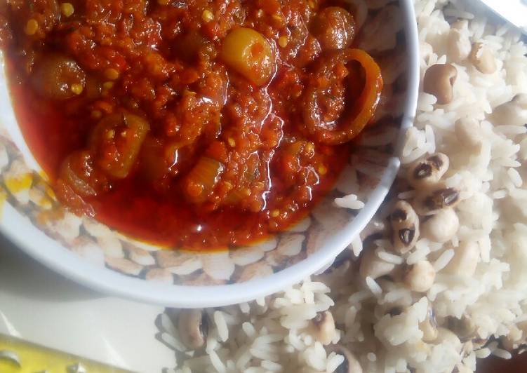 Step-by-Step Guide to Make Homemade Riceand beans with stew