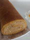 Brazo gitano de zanahoria relleno de crema de manzana
