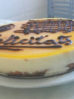Una foto de Mousse de mandarina con queso fresco batido