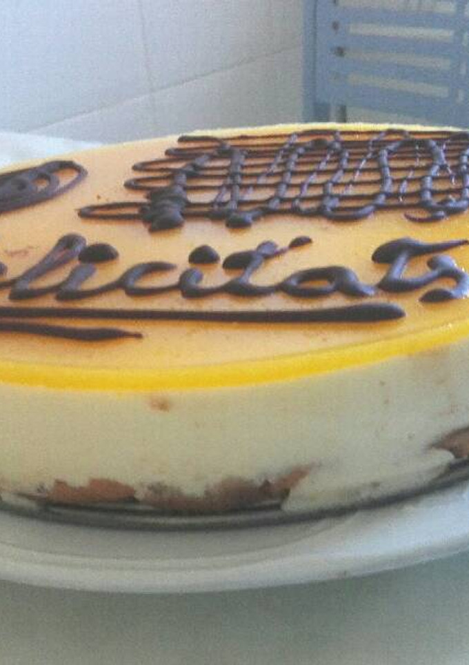 Una foto de Mousse de mandarina con queso fresco batido