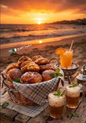 صورة لوصفة بينيي أو دونات بالمربى🥯