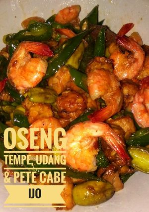 Foto resep Oseng tempe, udang & pete cabe ijo