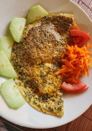 Una foto de Omelette de queso muzarella y verduras