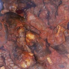 A picture of Peppered goat meat.
