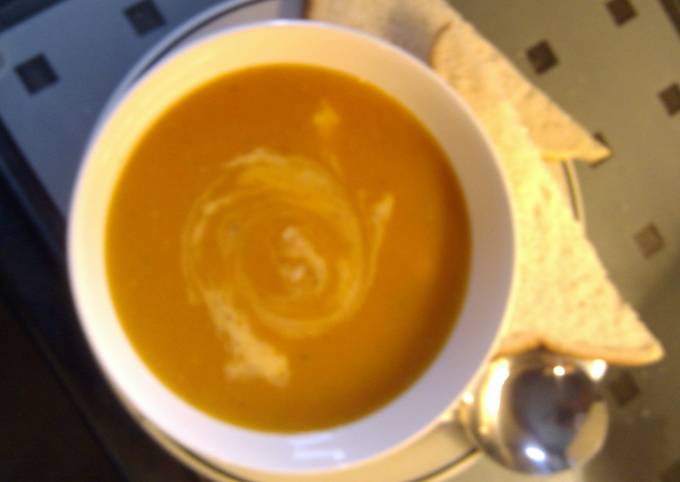 "V"  spiced carrot and butternut soup