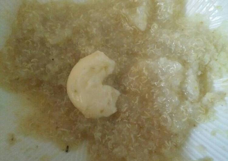 Resep MPASI Quinoa putih + kaldu ayam + keju, Enak Banget