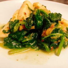 A picture of Sauté Spinach and Calamari.