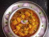 *ஆலூ, பீஸ், கேப்ஸிகம் கிரேவி*(peas potato capsicum gravy recipe in tamil)