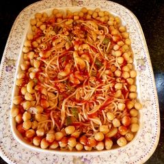 Macaroni chana chaat A picture of Macaroni chana chaat.