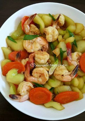 Foto resep Tumis timun udang