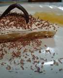 Tarta de chocolate con pomelo y nieve de torombolo